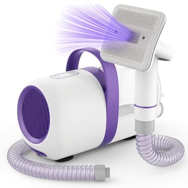 Aspirapolvere per Cani con Spazzola – Dispositivo di Toelettatura e Rimozione Peli 2 in 1, Silenzioso e Potente – Aspirazione Peli Animali Domestici per Casa, Divano e Auto, con Accessori Inclusi