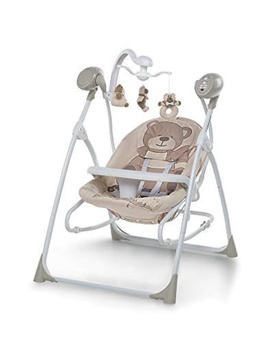 Foppapedretti Sdraietta Altalena Carillon, Dondolo Musicale con diverse Melodie, per Bambini dalla nascita a 9 Kg, Dispositivo di Movimento della seduta, Telecomando per attivazione a distanza, Teddy