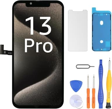 LL TRADER Schermo per iPhone 13 Pro LCD 6.1" Schermo di Ricambio FHD Touch Screen 3D Touch Digitizer Telaio Montaggio e Kit di Riparazione U01