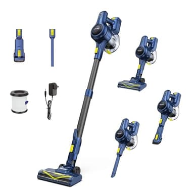 Vakume Aspirapolvere Senza Fili VK5 - Scopa Elettrica senza Fili Potente con Batteria Rimovibile - Leggero ed Ergonomico con Filtro HEPA a 5 Strati - Autonomia 35 Minuti - Contenitore 1,2L