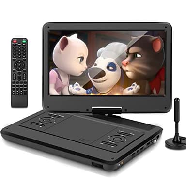 KCR Lettore DVD portatile 14,0 pollici con HD e USB/HDMI/AV/Audio, telecomando HEVC Main 10