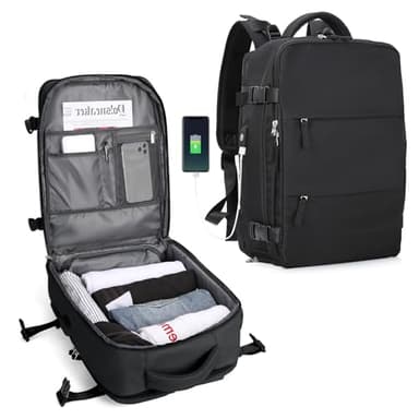 SZLX Zaino da viaggio grande da donna da escursionismo sportivo da esterno impermeabile da scuola casual laptop da 14 pollici con porta di ricarica USB scomparto per scarpe