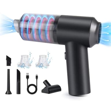 ASFSKY Aspirapolvere Auto Potente 8000Pa Aspirabriciole Senza Fili Potente 4 in 1 Aspirapolvere per Auto Casa Ufficio Peli di Domestici 3600 mAh (Nero)