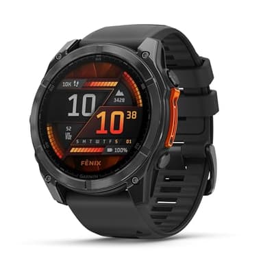 Garmin fēnix 8,51mm, Display AMOLED 1,4", Touch, Pulsanti induttivi, Speaker e Microfono, Comandi Vocali, GPS multibanda, Torcia, Mappe, 90+ App per lo Sport, Autonomia 29 giorni (Slate Gray & Black)