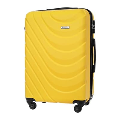 BARRENS Valigia media | Bagaglio da stiva | 67x46x26 cm | 63 L | Valigia da viaggio Cipher Lock | Ruote 4x360 | Custodia rigida | Compatibile con le compagnie aeree | Giallo