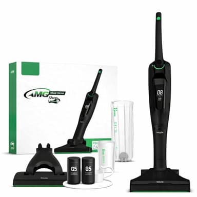 AMG Shop Online Aspirapolvere Senza Fili Folletto VK7s Black con EB7s MULTIFUNZIONE + SP7s ULTIMA GENERAZIONE + 2 Batterie + 1 Caricatore + 6 Sacchetti con Dovina ORIGINALI - Microfiltro 99,99% TÜV