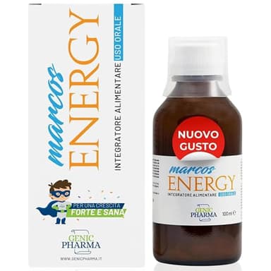 MARCOS ENERGY |Vitamine per Bambini | Integratore Alimentare Multivitaminico |Sciroppo Ricostituente, Stimolante dell'appetito e delle Difese Immunitarie. Made in Italy
