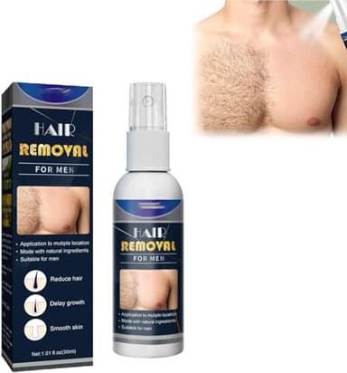 Hailmkont Spray anti-depilazione, anti-depilazione, Depilazione spray indolore (Woman+Man), rallenta la crescita dei capelli, per braccio, Underarm, Legs (1 pc, uomo)