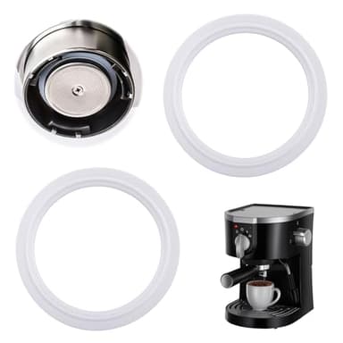 2 Pezzi Guarnizione in Silicone per Macchina da Caffè Compatibile con DeLonghi EC680 EC685 EC820 EC850 EC860, Diametro Esterno 58 mm Interno 45 mm, Ricambio Resistente e Sicuro