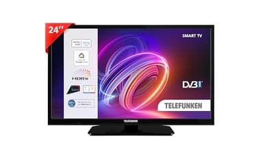 TELEFUNKEN 2025 Smart TV 24" HD Ready TE24553B45V2DZ, TV LED 24 Pollici con Alexa Integrata, Compatibile con Alexa e Google Assistant, Digitale DVB-T2, Dolby Vision HDR10, Dolby Audio