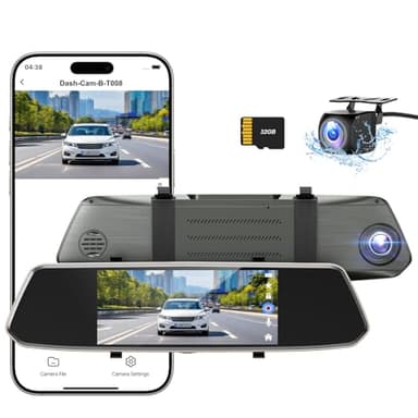 CHORTAU Dash cam auto Telecamera per Auto da 7 pollici Touchscreen Full HD 1080P, Telecamera Grandangolare Anteriore e Telecamera Posteriore impermeabile, con Sistema di Monitoraggio Inverso