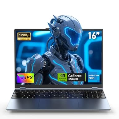 FUNYET 16 pollici gaming laptop, grafica discreta GeForce MX350, notebook processore N95 (fino a 3,4 Ghz), 32GB RAM 1TB SSD, FHD 1920x1080, tastiera retroilluminata per portatile，Tipo C