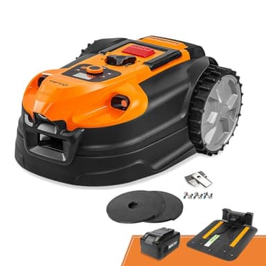 LawnMaster VBRM18AMIDR Toscabaldì Robotico Senza Filo 500 m² Batteria 2Ah, Navigazione Ottica, Evitamento di Ostacoli, Stazione di Carica Automatica, Funzione Zona Vietata, WiFi & Bluetooth App