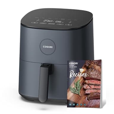 COSORI Friggitrice ad Aria 4,7L, 75-230°C, Air Fryer Silenzioso e Risparmio Energetico, 9 Preimpostazioni, Meno Olio&Senza Fumo, Ricettario Italiano, Lavabile in Lavastoviglie, Grigio, 1500W
