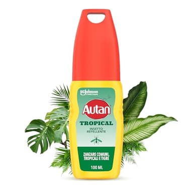 Autan Tropical Vapo, Spray Antizanzare, Repellente Zanzare con Azione Protettiva Duratura, Fino a 8 ore di protezione, Adatto ai Viaggi in Luoghi Tropicali, 1 Confezione da 100ml