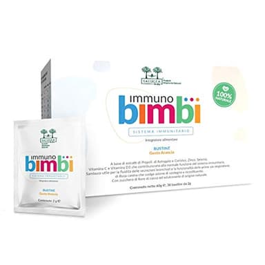 Immuno Bimbi Salugea Integratore per le difese immunitarie dei bambini 100% Naturale, con Proproli, Astragalo e Coriolus, Sambuco, Rosa canina, Zinco, Selenio, Vitamina C e D3