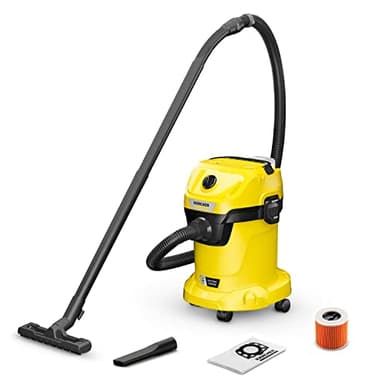 Kärcher Bidone Aspiratutto solidi-liquidi WD 3 V-17/4/20, funzione soffiante, 1000 W, contenitore in plastica 17 l, tubo 2 m, con filtro a cartuccia, filtro in vello, bocchette per pavimenti e fessure