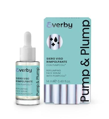 EVERBY | Pump & Plump - Siero Viso Rimpolpante 14ml, con Pumpcoll e Argireline Amplified, Made in Italy