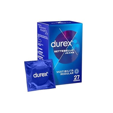 Durex Settebello Jeans, Preservativi Classici, Vestibilità Regular, 27 Profilattici
