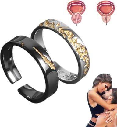Prostapower - Anello magnetico in rame per terapia della prostata, 2 pezzi, per terapia della prostata e prostatica, elegante, regolabile, regalo per uomo