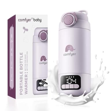 Comfyer BW02 Scaldabiberon Portatile con Batteria 16000mAh e Sterilizzatore Integrato – Riscaldamento Rapido per Latte Materno e Acqua, 2 Modalità, Biberon Warmer per Viaggio e Casa, 500ml