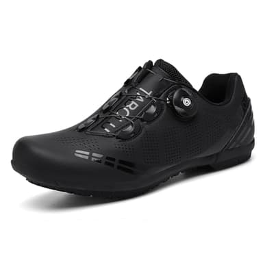 Hixingo Scarpe da Ciclismo Uomo Strada Donna Scarpe da Equitazione su Strada e Montagna, Gomma Suola Scarpe da Ciclismo Senza Blocco,Scarpe Bici da Corsa Uomo（Nero，42 EU）