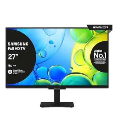 Samsung Full HD Smart TV 27'' UE27F6000FUXZT, Hyper Real Processor, HDR & Pur Color, Smart Experience, OTS Lite & Adaptive Sound, SlimLook Design, edizione speciale PACCHETTO INTRATTENIMENTO, 2025