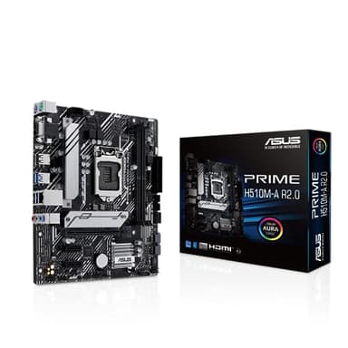 ASUS PRIME H510M-A R2.0 Scheda madre Intel Micro ATX, DDR4 LGA 1200, 4 SATA 6Gb/s, slot M.2, Ethernet Realtek, DisplayPort, HDMI, USB 3.2 Gen 2 e Type-C, Aura Sync