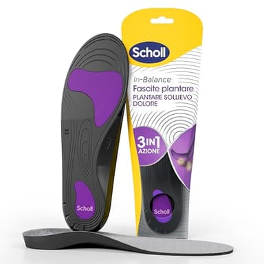 Dr. Scholl's In-Balance Plantare Sollievo Dolore Fascite Plantare, Plantari con Arco Plantare Rinforzato e Supporto sul Tallone per Alleviare il Dolore, Taglia M (40-42), 1 Paio, Uomo e Donna