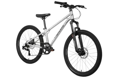 FabricBike Terra - MTB Mountain Bike 24" alluminio per bambini 8, 9, 10 e 11 anni, Bicicletta 24 Pollici, 7 velocità, freni a disco, Sospensione. (Polished)