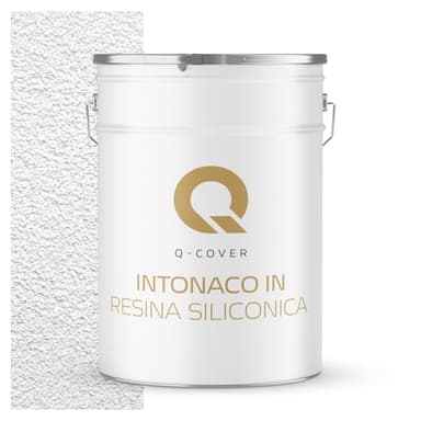 Q-COVER Intonaco a resina siliconica 25 KG 1,5 mm Bianco antico | Intonaco siliconico per facciate | Rivestimento strutturale pronto all’uso | Esterni, pareti e soffitti