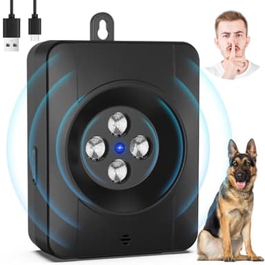 Bubbacare Ultrasuoni per Cani, 3 modalità Antiabbaio per Cani con 4 Trasmettitori, Audio e Ultrasuoni Antiabbaio Cani, Ricaricabile e Impermeabile Anti Abbaio Dispositivo per Interni ed Esterni