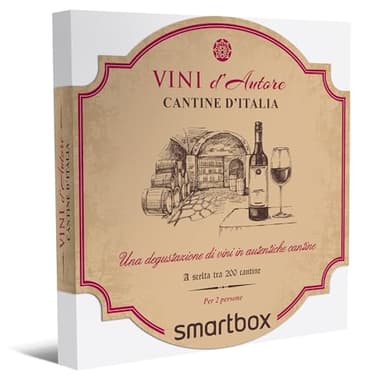 Smartbox - Cofanetto Regalo Cantine d'Italia - Idea Regalo Originale - Una degustazione di Vini per 2 Persone