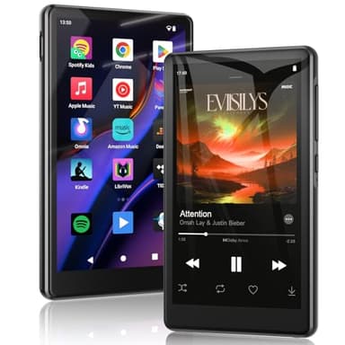 83GB Lettore MP3 con Bluetooth Spotify, Schermo Touch 4.5 Pollici, Lettore MP4 con WiFi, 2000mAh Stereo Portatile HiFi Altoparlanti, Amazon Music, Lettore Musicale Streaming Android per Bambini, FM
