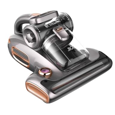JIGOO T600 Aspiratore per Materassi con luce UV e Vibrazione, 700W 15kpa Battimaterasso Antiacaro, Rimuove il 99,9%, Indicatore LED, 60 ℃ 5s, Riscaldamento Rapido, 72 dB Design Silenzioso