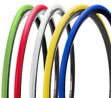 Ecovelo' COPERTONCINI COLORATI 700X23C (23-622) PNEUMATICI SLICK FIXED PER BICICLETTA DA CORSA GOMME STRADA ROAD (BIANCO)