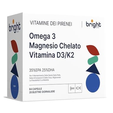 Omega-3 Magnesio Vitamina D3 e K2 2000 UI – Gestione dell’Età, 3 Integratori in 1 Confezione per Forza Ossea e Supporto al Cuore | 28 Dosi Giornaliere