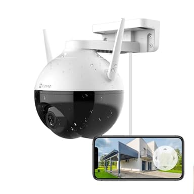 EZVIZ C8C Telecamera Wi-Fi Esterno 1080p, Telecamera motorizzata per esterni con Copertura Visiva 360 °, Visione Notturna a colori Fino a 30m, Impermeabile, Compatiblile con Alexa, Luce stroboscopica