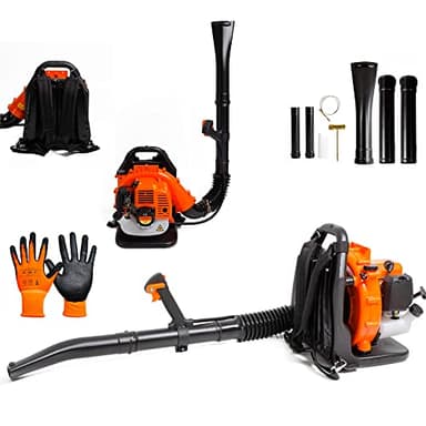 AMC Soffiatore a scoppio con motore da 43cc spalla zaino,velocità regolabile in funzione delle esigenze, ergonomico adatto per professionisti e fai da te