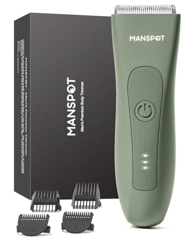 MANSPOT Rasoio Elettrico Corpo Uomo, Depilatore Corpo Uomo Impermeabile IPX39, Rasoio Parti Intime Umido e Asciutto, Rasoio Intimo per Viso, Braccia, Torace, Gambe, Ascelle