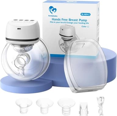 Bellababy Tiralatte Elettrico Indossabile Mani Libere a Basso Rumore, Tiralatte Viene Fornito con Flange da 24 mm, 4 Modalità e 6 Livelli di Aspirazione, 1 Pieza, Grigio, EU8042