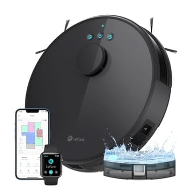 LEFANT Robot aspirapolvere M1G con funzione di pulizia, LiDAR Navigation, 4000Pa aspirapolvere robot 200 minuti, mappatura multistadio, con zone No-Go, aspirazione e robot per peli di animali, tappeti