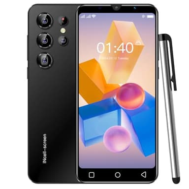 QrZrQ Smartphone economico, display da 5,0 pollici, 16GB ROM (128GB scalabile), Android 9.0, telefono dual SIM con doppia fotocamera, WIFI/GPS/Bluetooth/Face Unlock (Q24Ultra-Black)