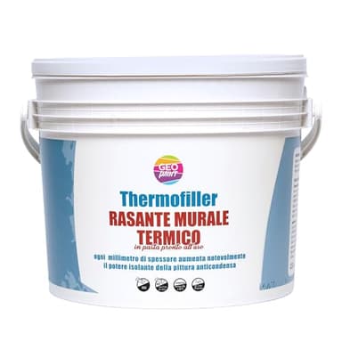 THERMOFILLER - Rasante murale termoisolante in pasta antimuffa anticondensa pronto all'uso 2,5/13 Litri Testato e certificato dall'Università di Bologna (2,5 litri)