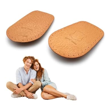 Alzatacco 10mm in FOAM con Rivestimento in Pelle a Concia Vegetale – Supporto Plantare per Tallone – Soletta Ortopedica Antisudore – Migliora la Distribuzione del Peso e il Comfort (35-37 EU)