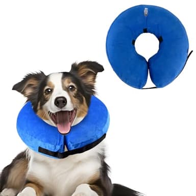XIMEY Collare Elisabettiano Cane, Collare Elisabettiano Gatto, Collare Elisabettiano Cane Morbido, Adatto per la Protezione Post-Operatoria di Testa, Torace e Addome (blu, M)