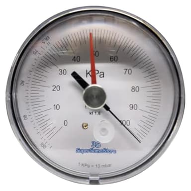 3S SuperSamaStore Vacuometro Vuotometro Professionale Diametro 80 Mm Scala 0/1000 Mbar