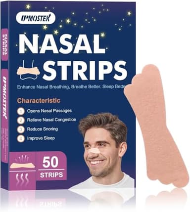 Extra Forza Cerotti Nasali Antirussamento, Cerotto Nasale per Facilitare la Respirazione, Ridurre il Russare, Allevia Istantaneamente la Congestione Nasale, Migliora il Sonno (Marrone Chiaro)