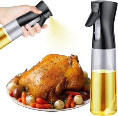 GRIFEMA Spruzzino Olio per Friggitrice ad Aria 300ml - Spray da Cucina in Plastica Senza BPA, Oliera Antigoccia con Dispenser a Pressione, Accessorio per Freidora Senza Aceite GE2002B-300