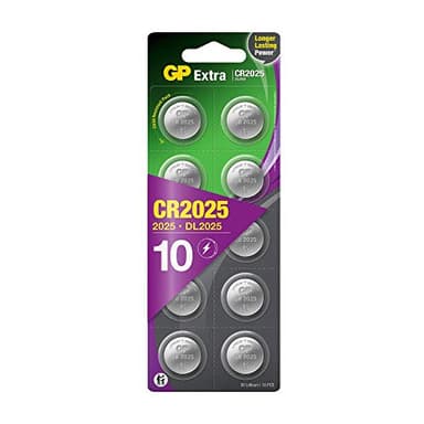 CR2025 - Set da 10 | GP Extra | Batterie al Litio a bottone CR 2025 da 3V - Lunga Durata